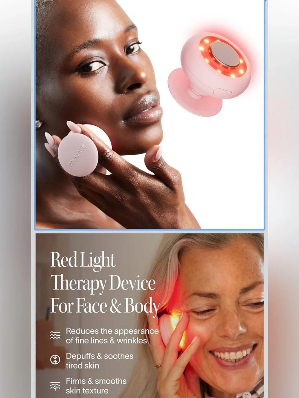 Solawavw Radiant renewal 2 in 1 skincare mini red and infrared light compact - Picture 2 of 8